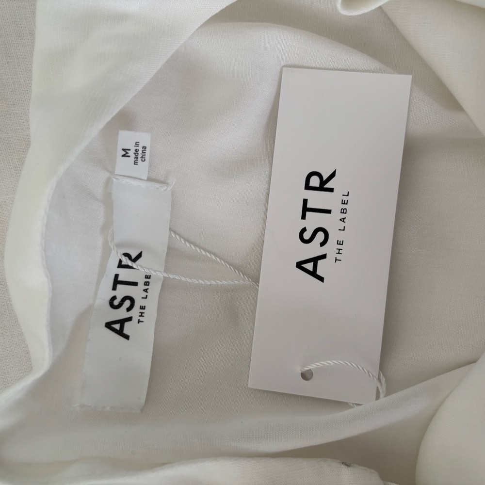 ASTR The Label Lora Mini Dress Medium White Off Shoulder Linen sorority - Picture 5 of 5